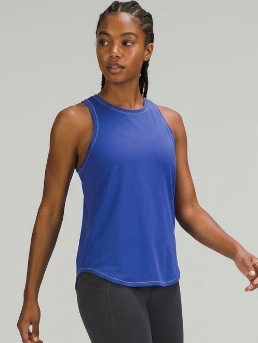 Lululemon High-Neck Running & Training Tank Charged Indigo Sz 8